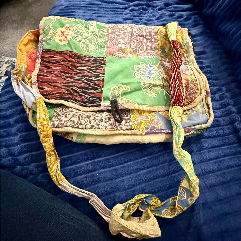 Boho Patchwork Shoulder Bag - Multicolor